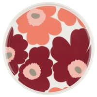 Unikko tallerken 20 cm, hvit/cherry/rød