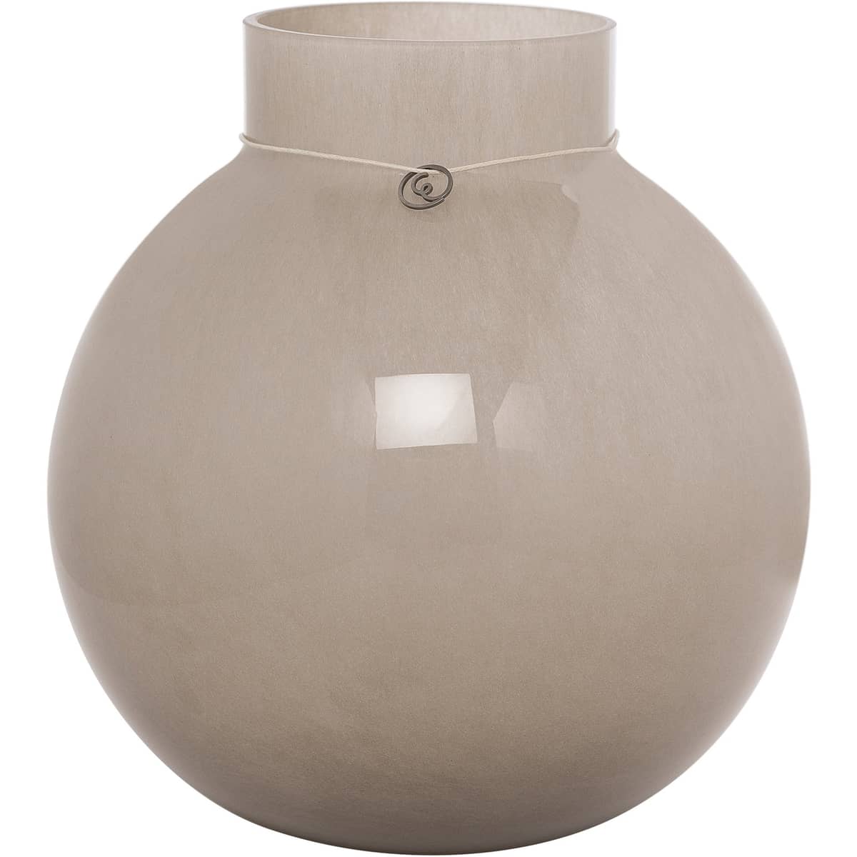 Glasvase rund 25cm Ø24, beige