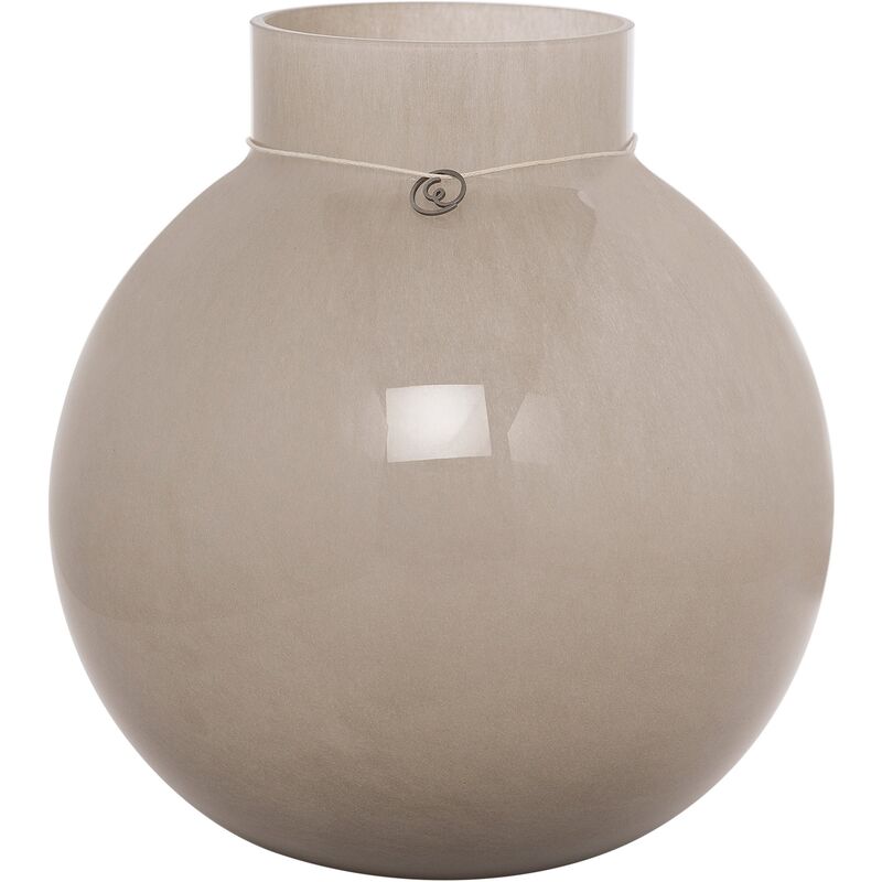 Glassvase rund 25 cm, Ø24, beige