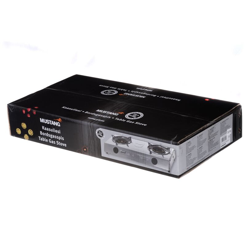 Gasblus med 2 kogeplader, rustfrit stål