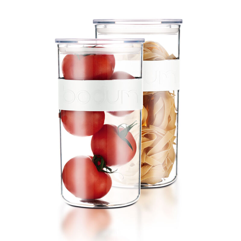 Presso förvaringsburkar 12 delar, vit