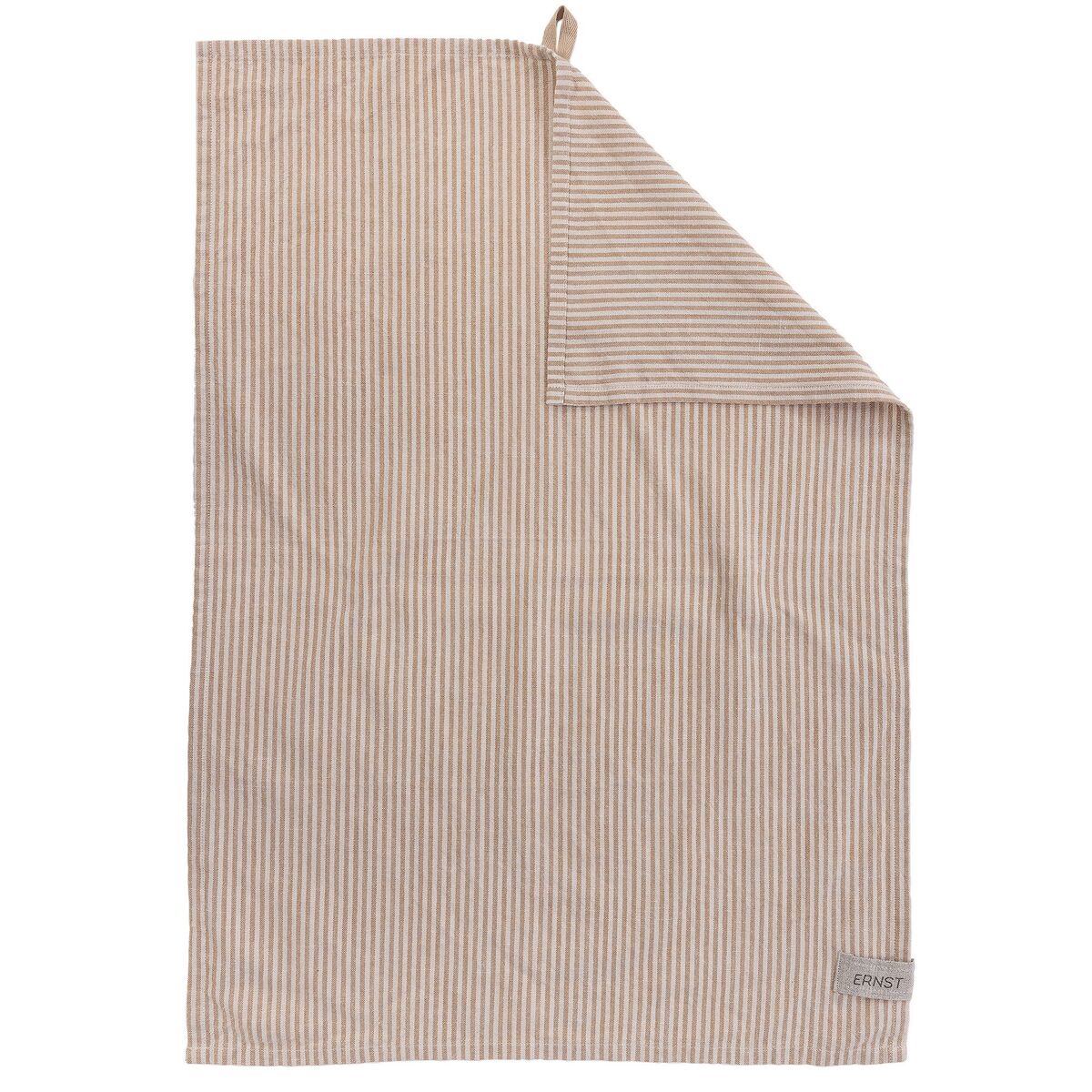 Viskestykke stribet 47x70 cm, karamel/beige