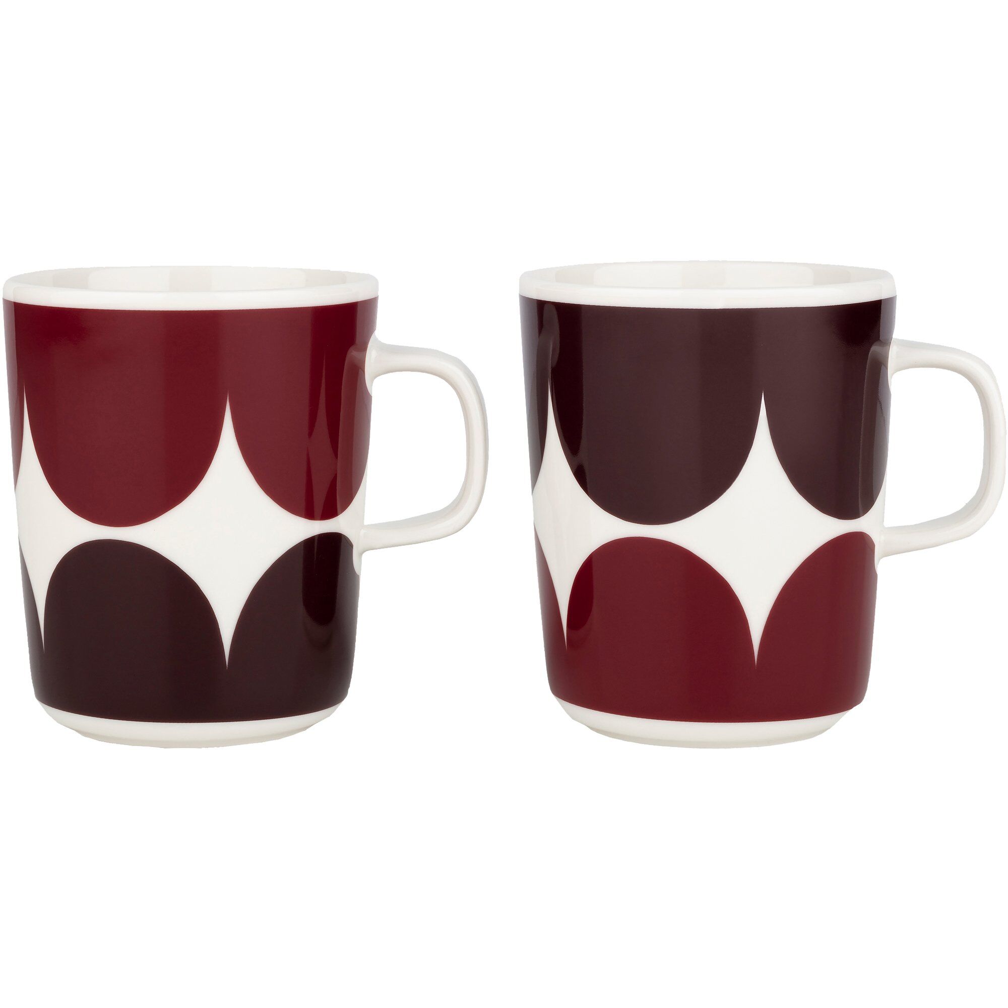 Marimekko Härkä kopp 25 cl 2-pakning white-dark wine-dark red