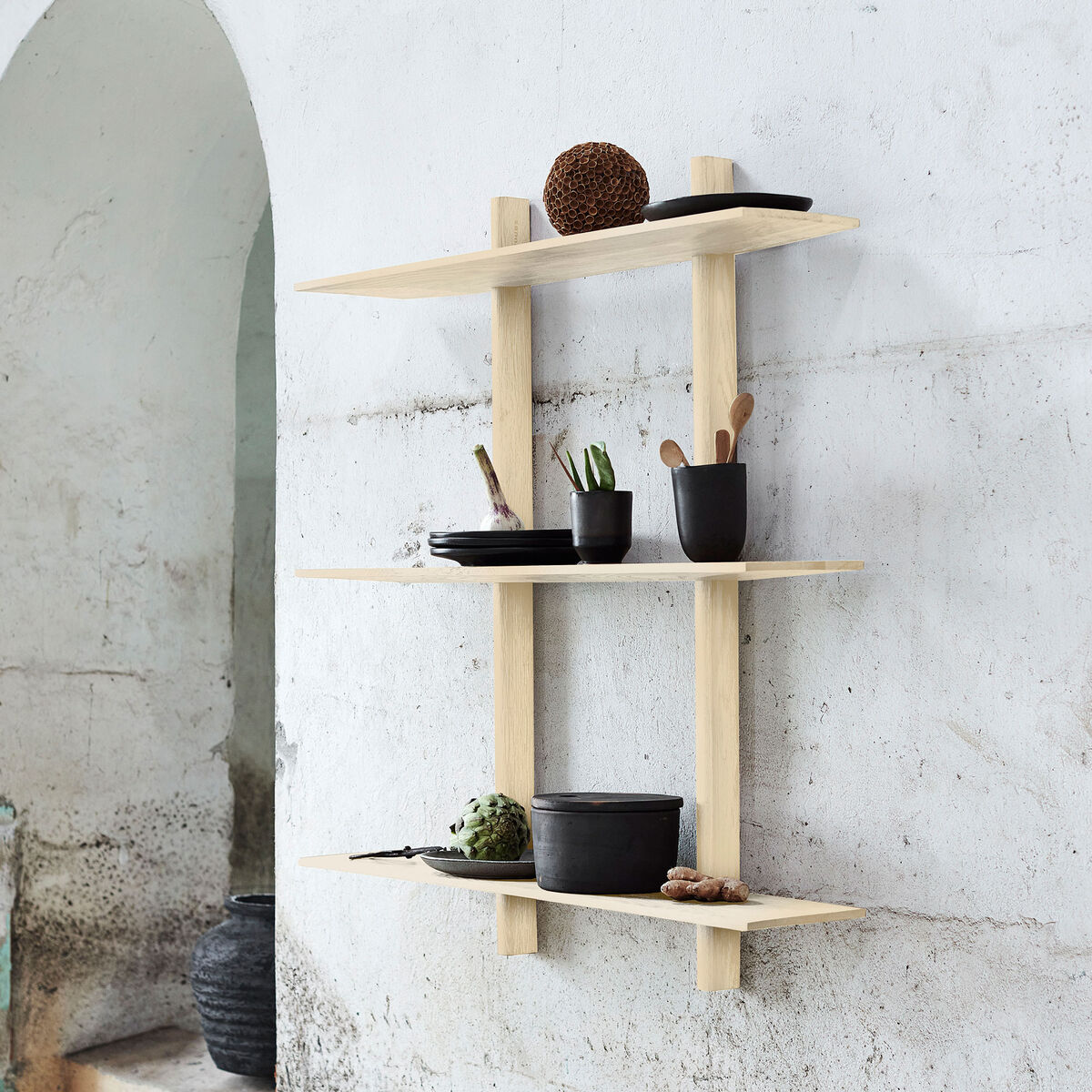 Noir vägghylla 90x100 cm, light ivory