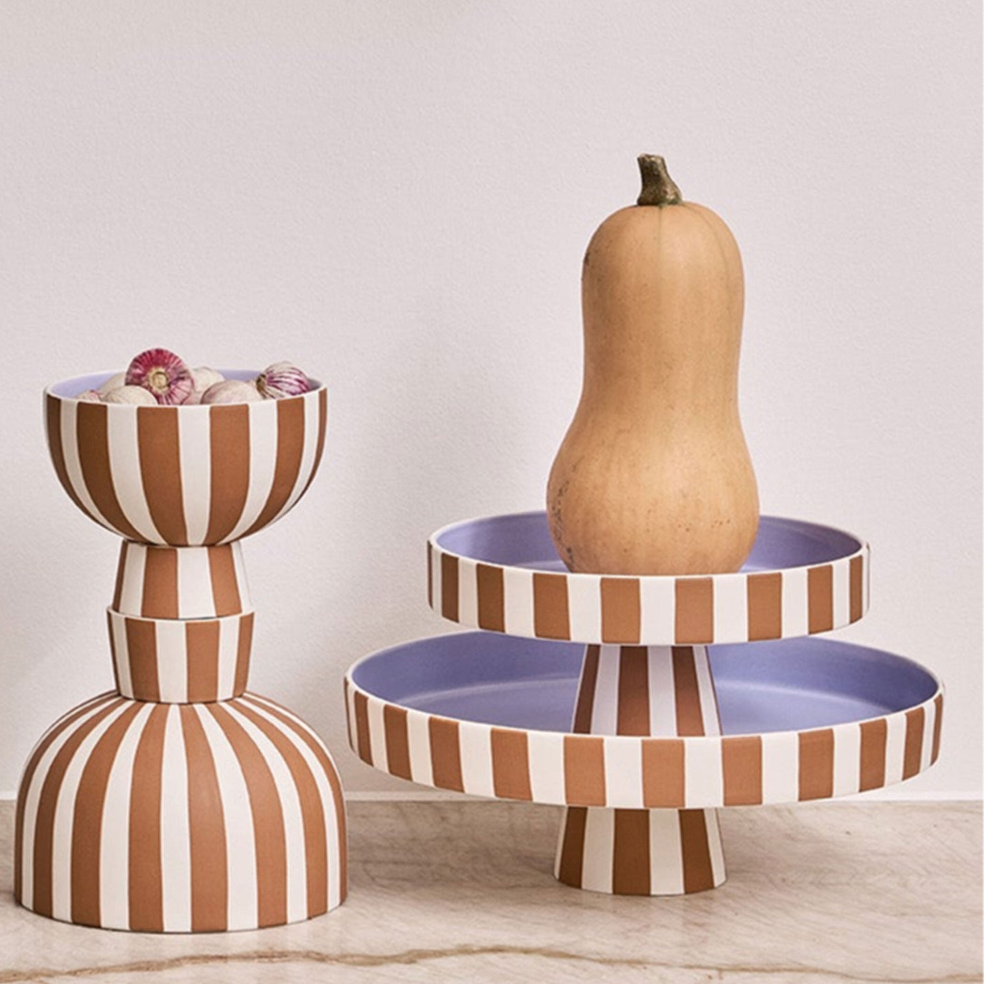 Toppu tarjoiluvati 20 cm, caramel/lavender