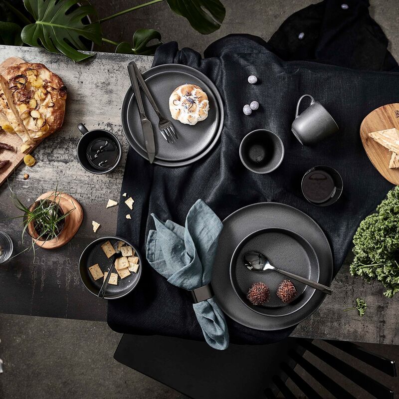 RAW Desserttallerken, Titanium Black 6 stk