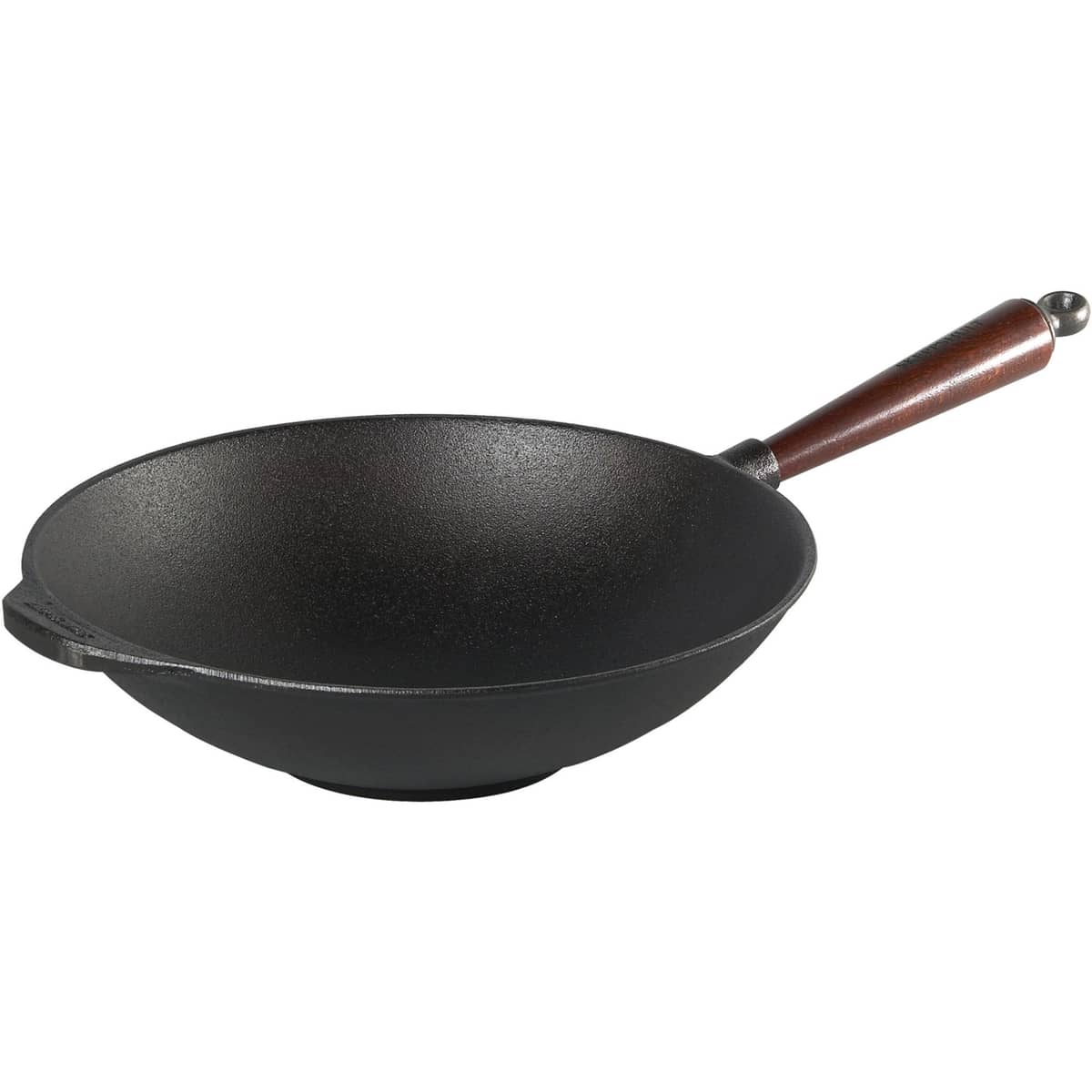 Gjutjärn Wok 30cm 3,5 liter Trähandtag