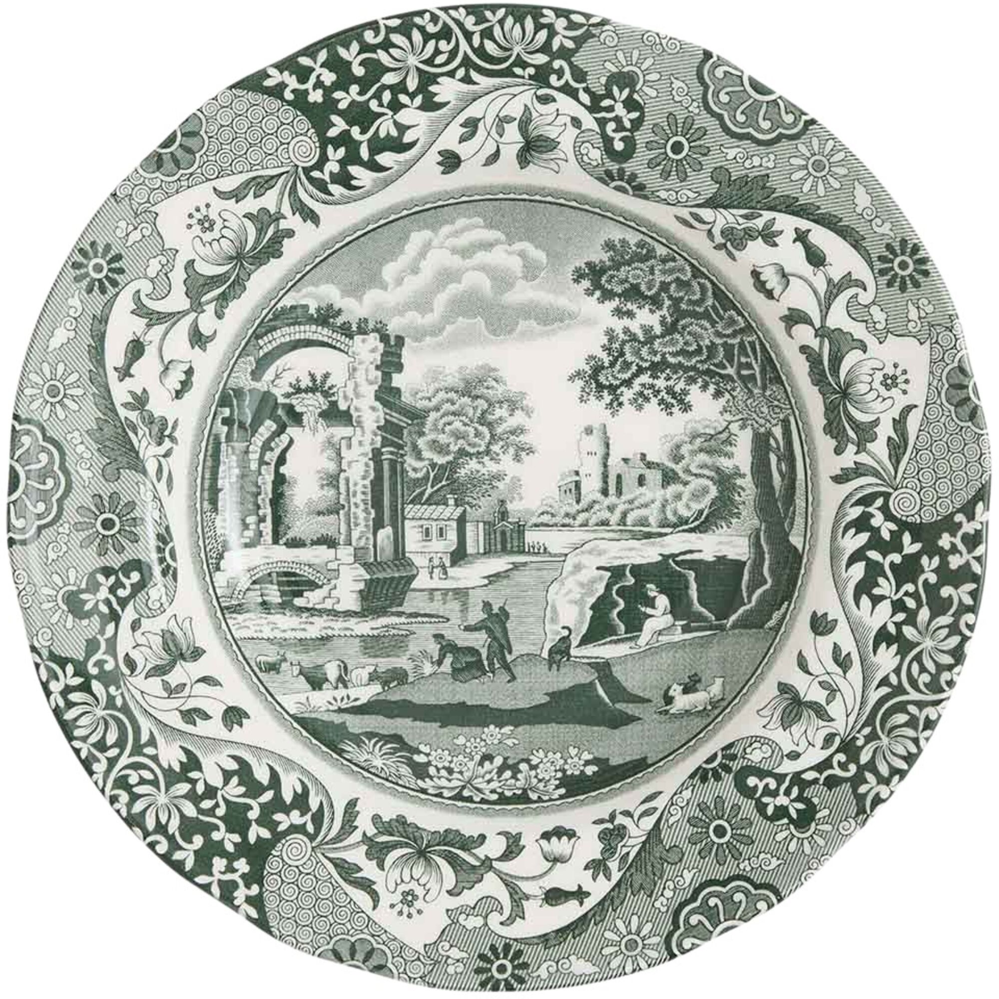 Heritage Green Italian dyp tallerken 23 cm, grønn/hvit