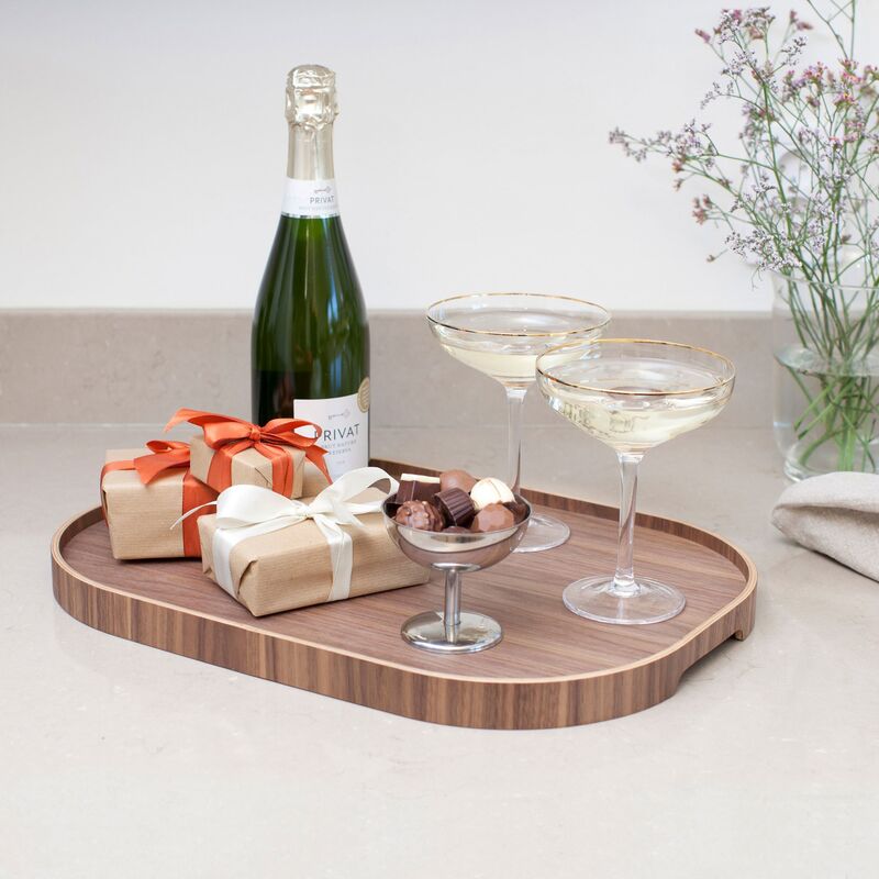 CurveLine tarjoiluvati anti-slip, large, saksanpähkinä/harmaa