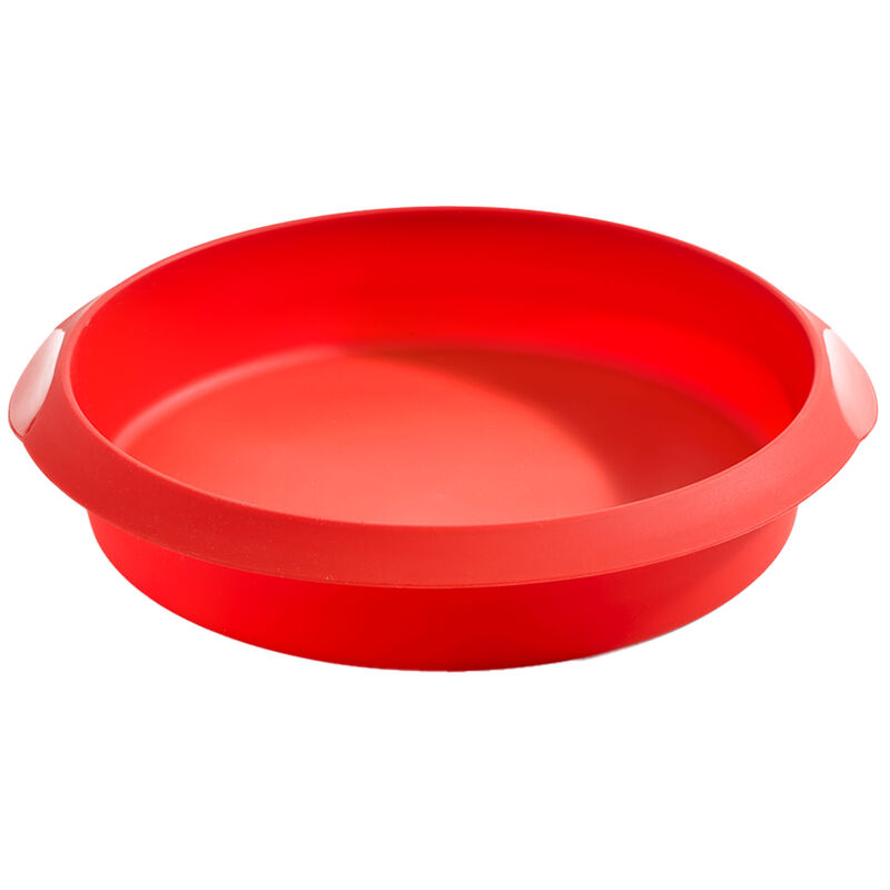 Rund kakform i silikon 26 cm, röd
