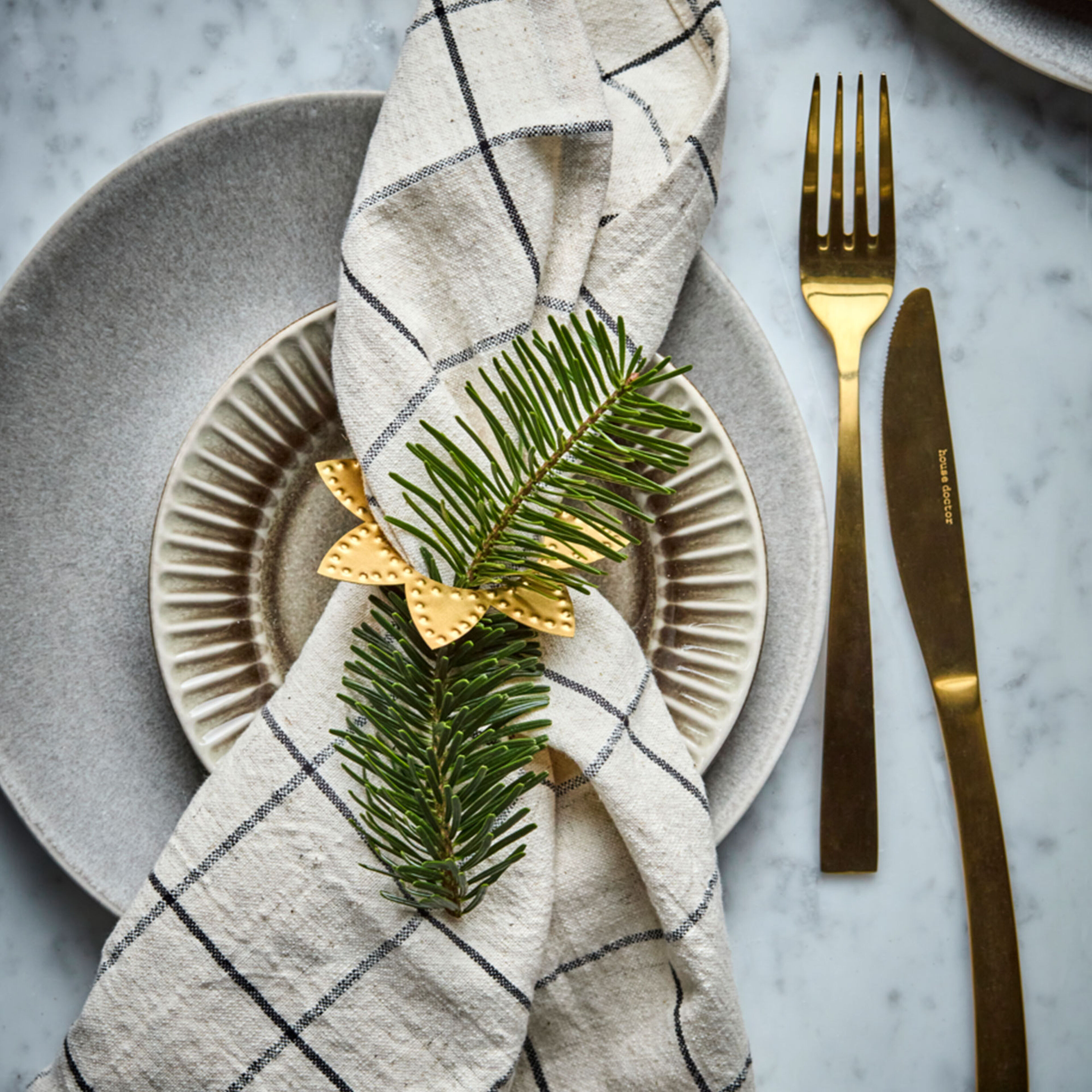 House Doctor Servettring 4-pack, mässing