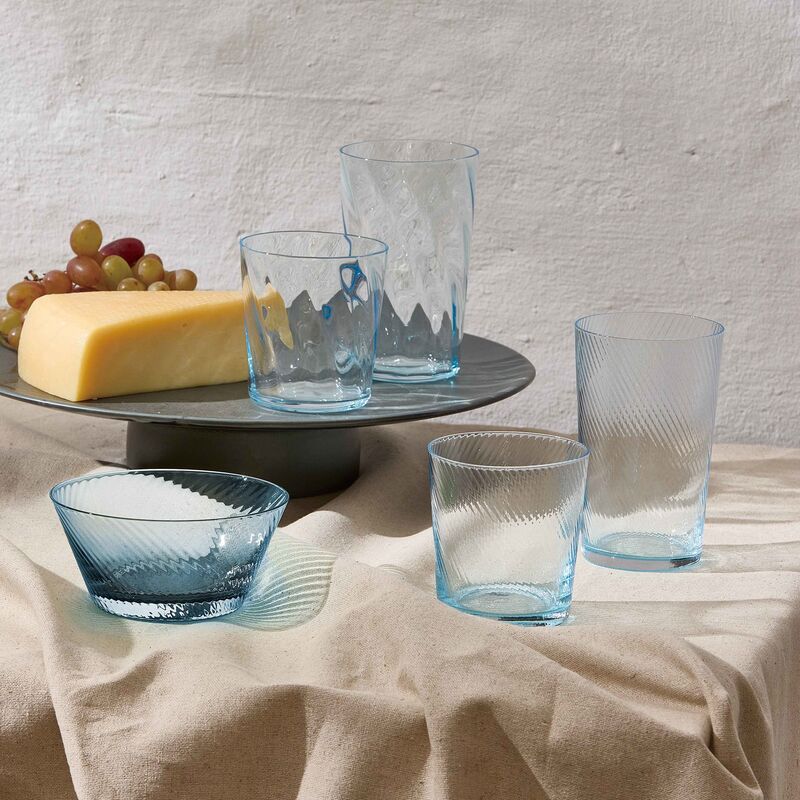 RAW Unique Swirl highballglas 45 cl, lysblå