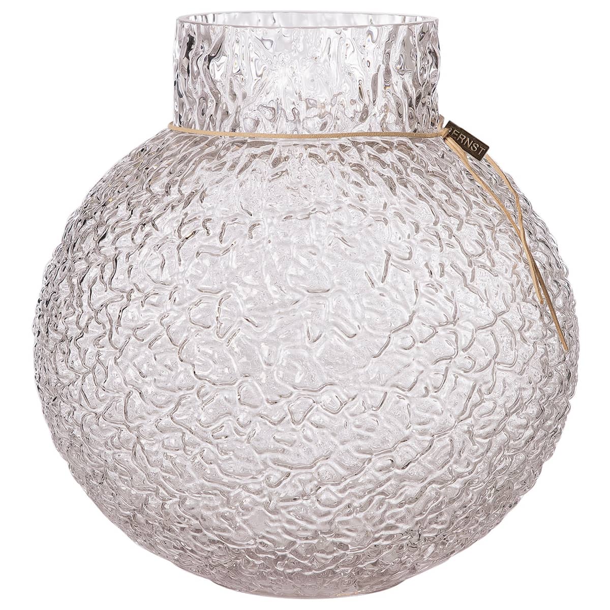 Glasvas med rund mönstrad struktur, 30cm
