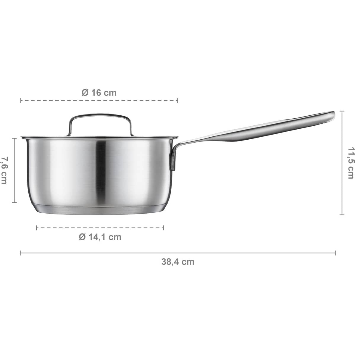 All Steel kasserolle 1,5 liter