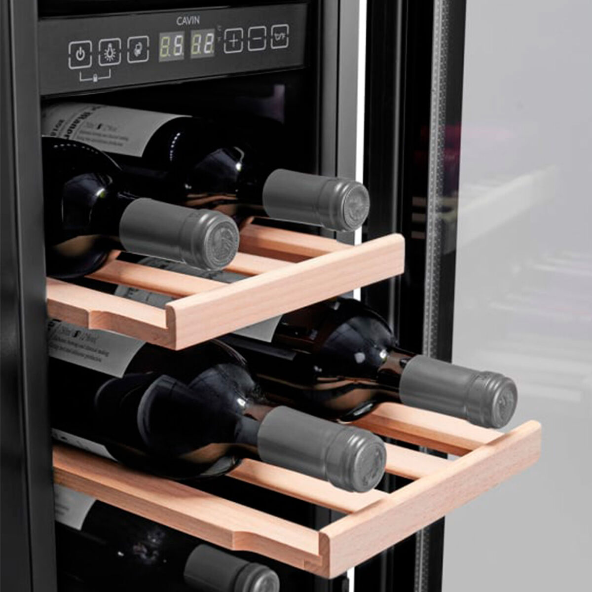 Arctic Collection 30D inbyggbart vinskåp 18 flaskor, svart