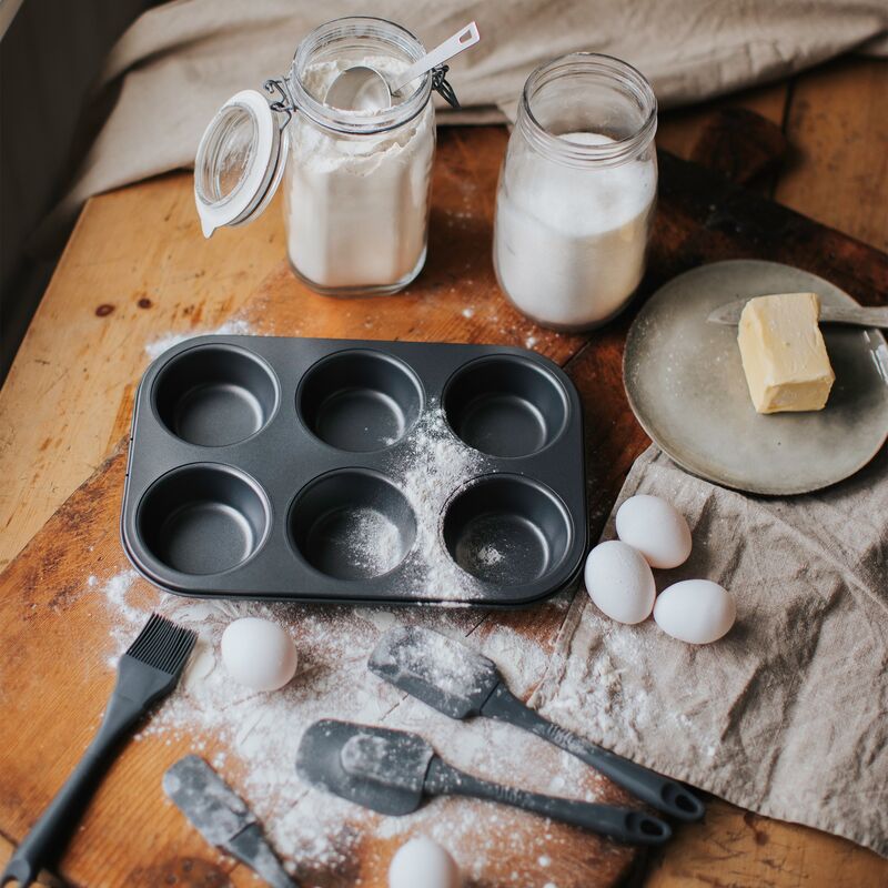 Karabo muffinsform 6 st, kolstål