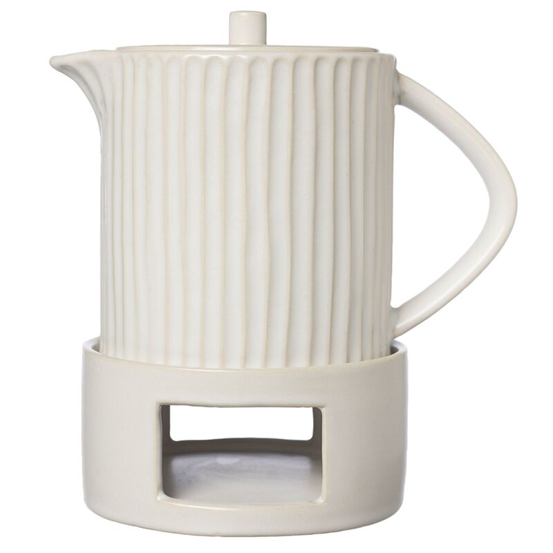 Glöggkanna med värmare 90 cl, naturvit