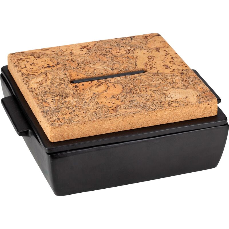 Ildfast form med lokk 27 x 24 x 10 cm, mattsvart