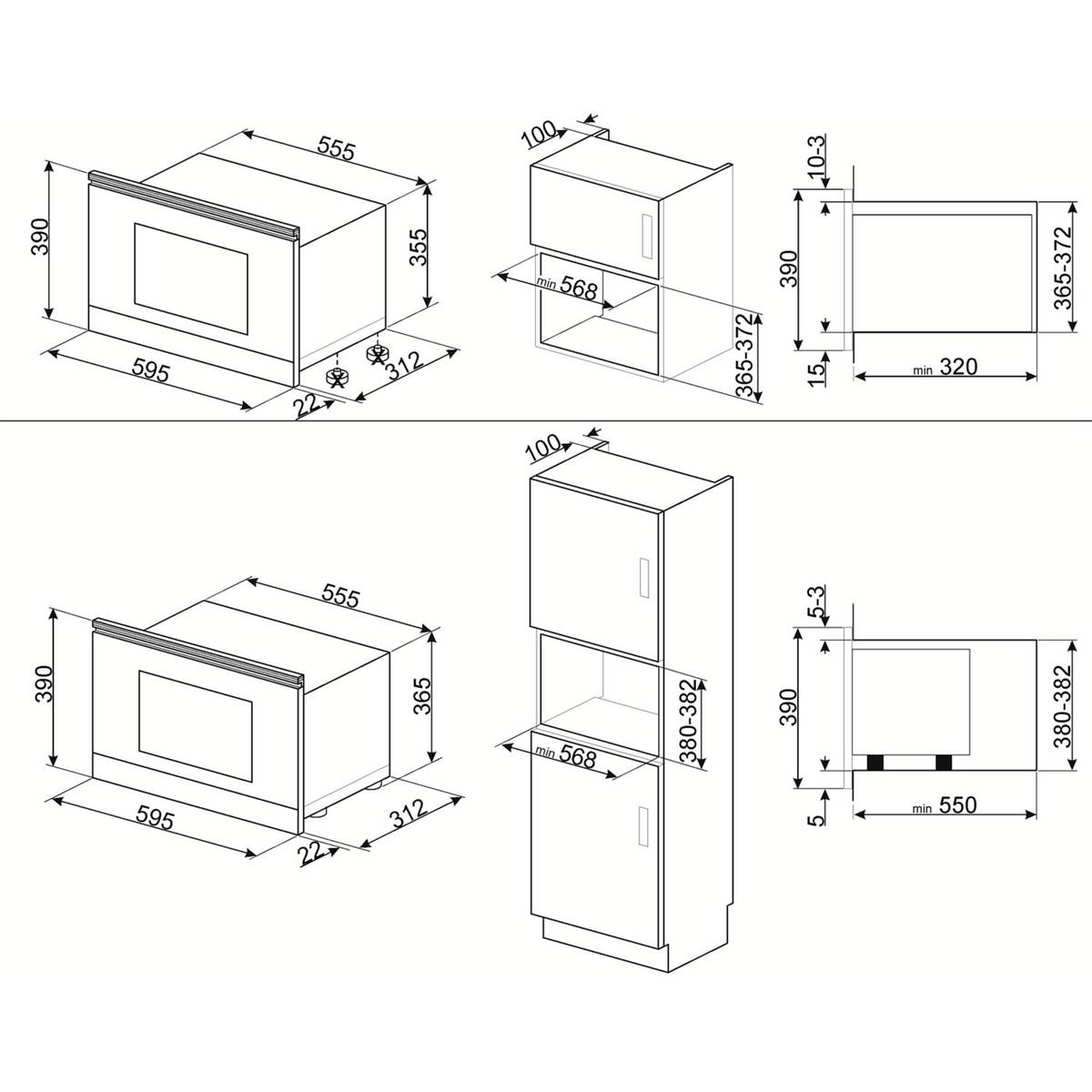 MP122B3 Linea integroitava mikro 60 cm, musta