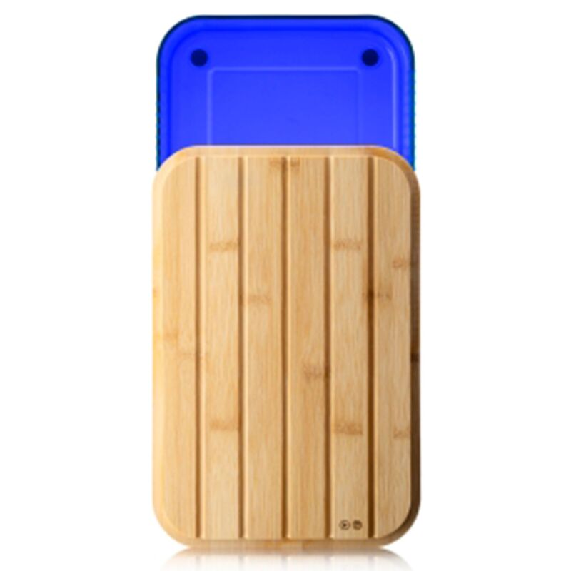 Brødboks med bambuslokk stor, blå