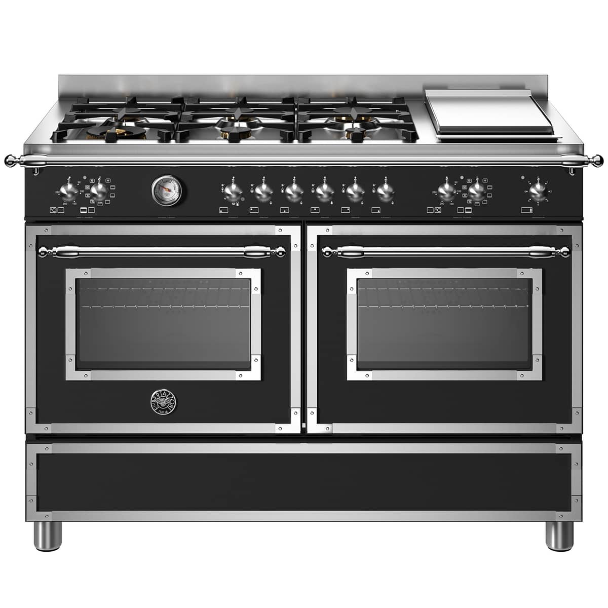 MAS126G2ENET Heritage gasspis med dubbelugn, 120 cm, mattsvart