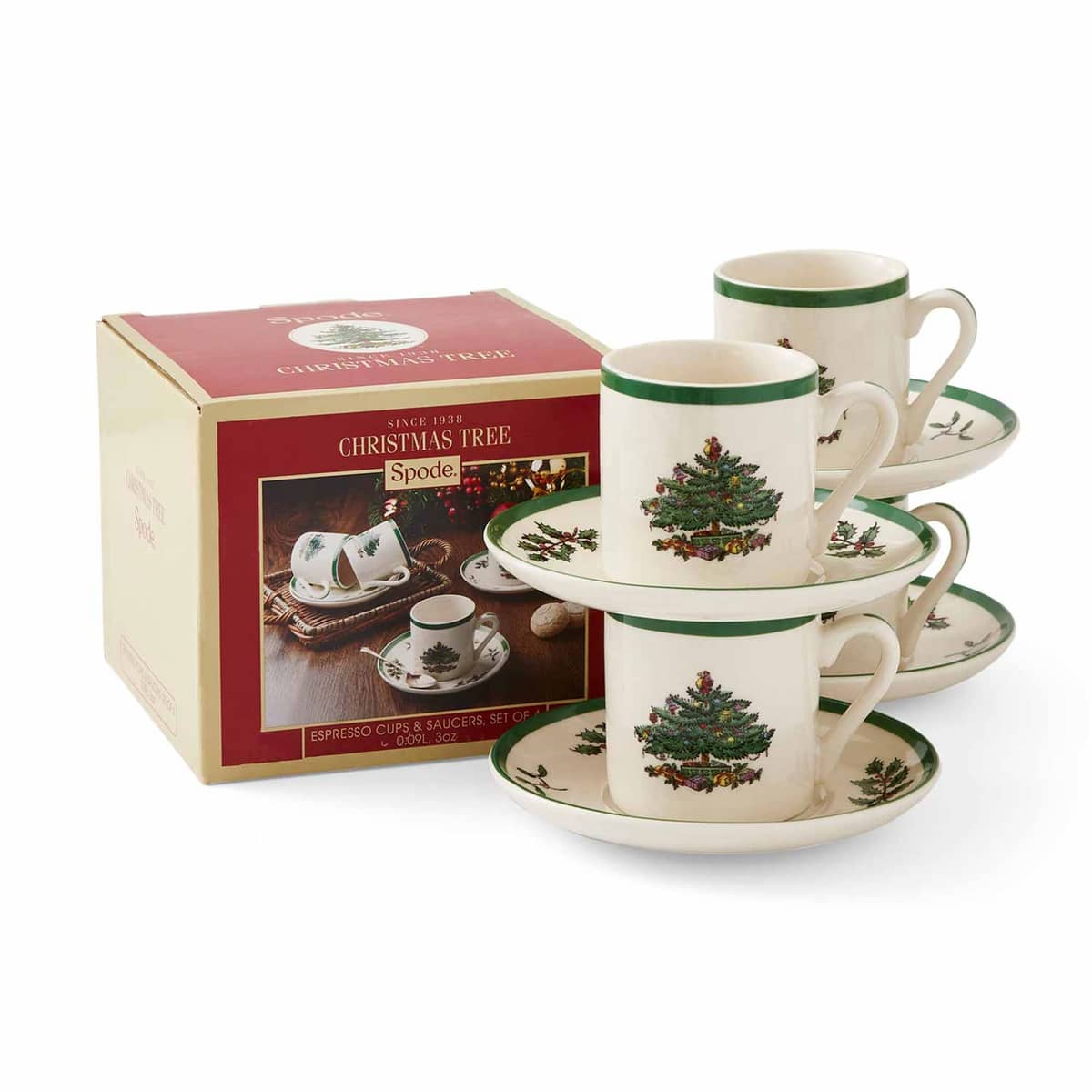 Christmas Tree espressokupit 4 kpl
