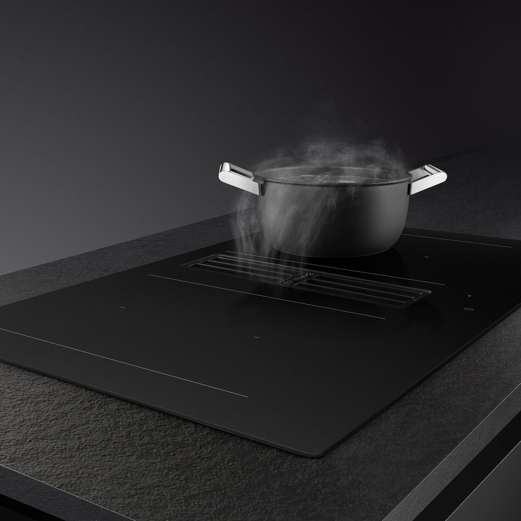 HOBD382N2 induktionshäll 83 cm med integrerad fläkt