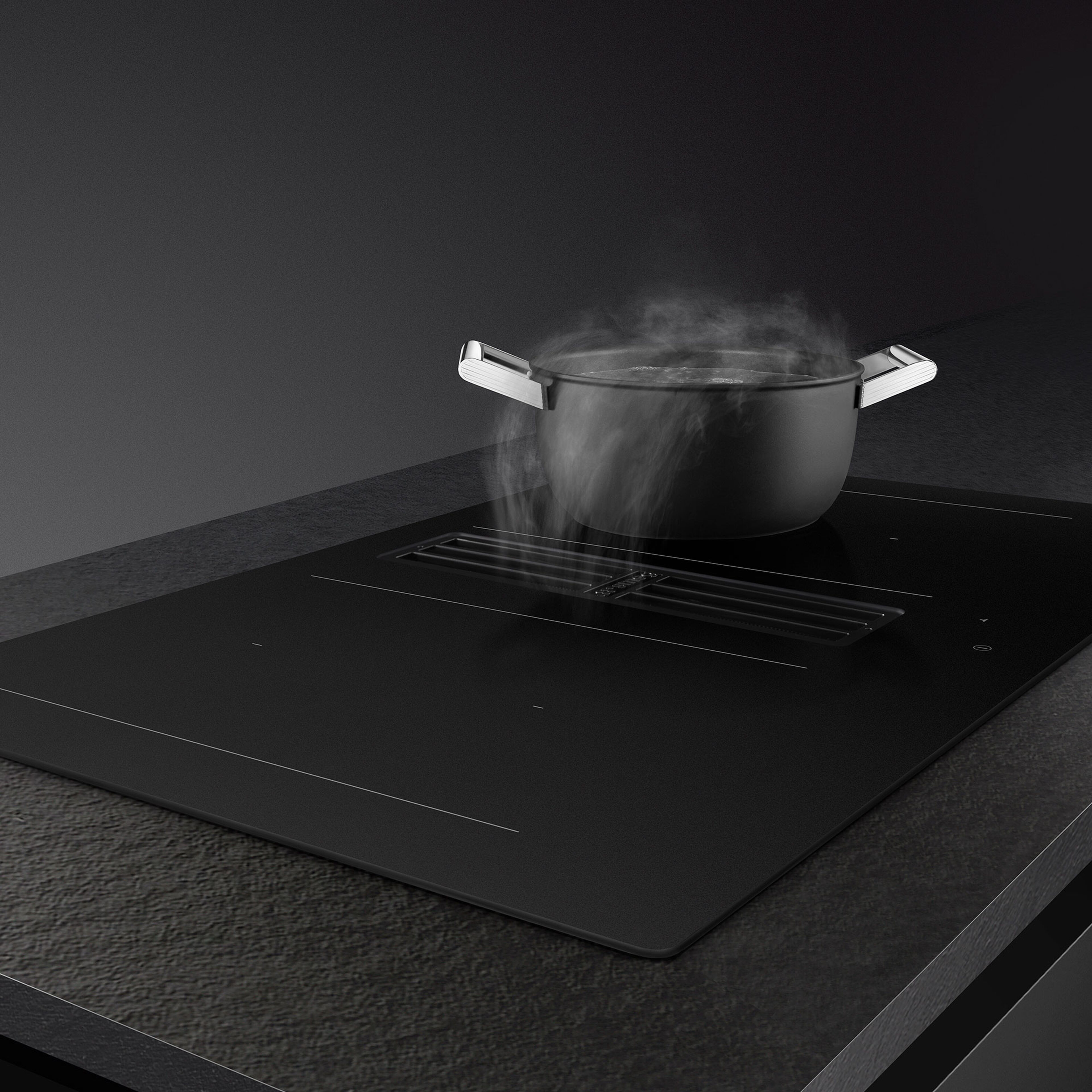 HOBD382N2 induktionskogeplade 83 cm med integreret ventilator