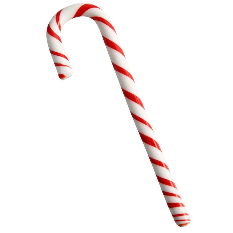 Polka glasdekoration, 17 cm, hvid/rød