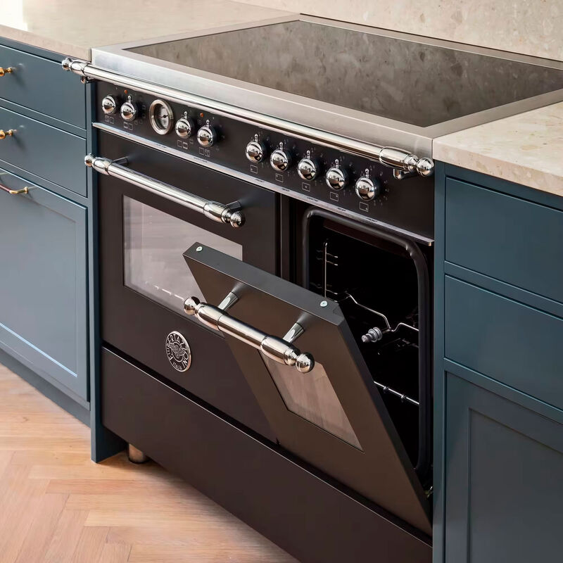 Heritage hvitevarepakke 90 cm, matt svart/rustfritt stål