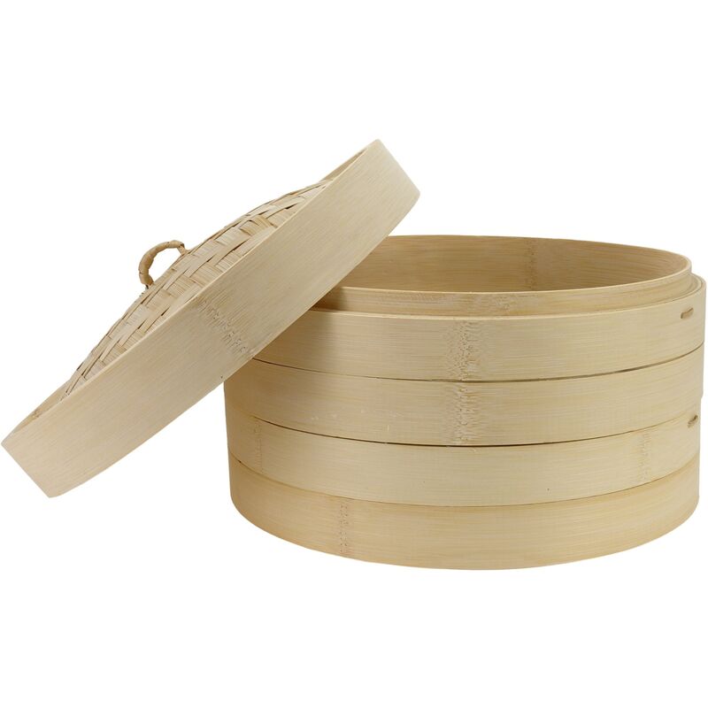 Höyrykeitin bambu 27 cm, 2-kerroksinen kannella
