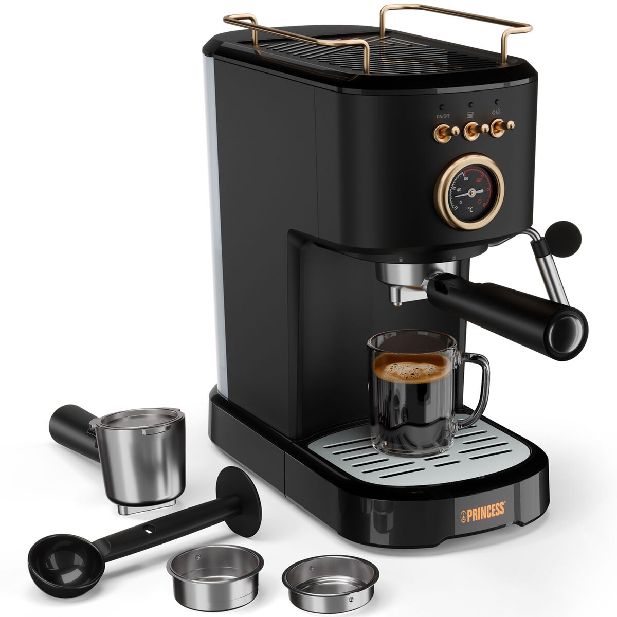 Princess Espressomaskin, rustfritt stål