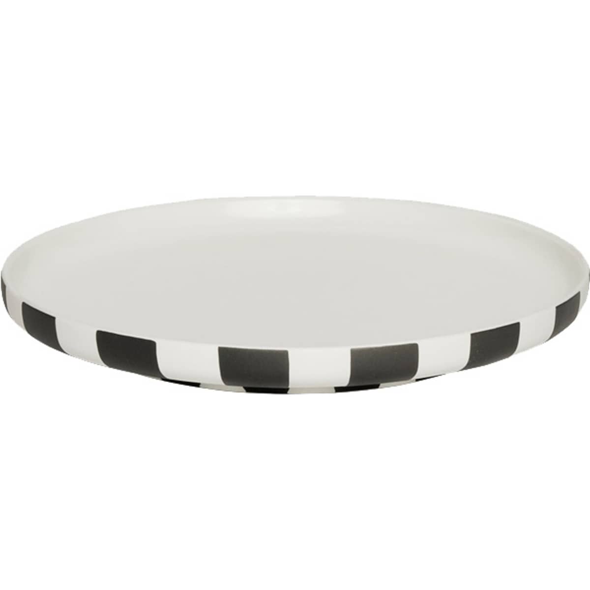 Toppu tallrik 20 cm, vit/svart