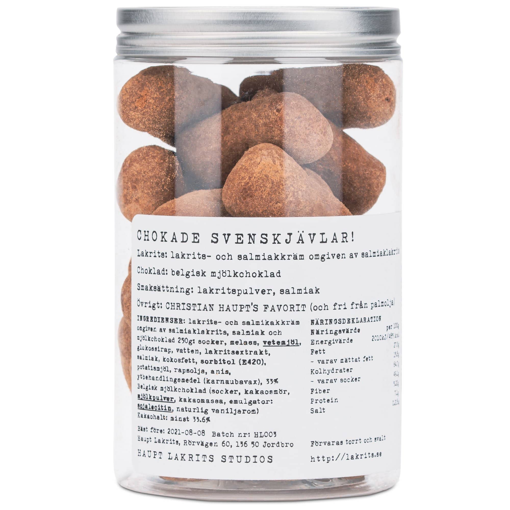 Produktfoto för Haupt Lakrits Chokad Svenskjävlar! 250 g