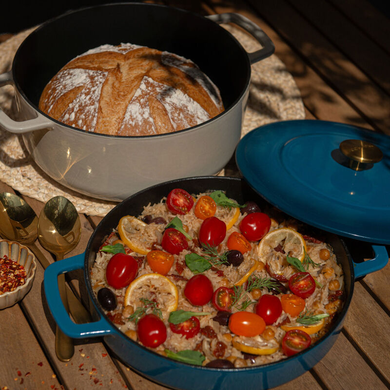 Valurautapata kannella 28 cm/5,3 litraa, hiekka