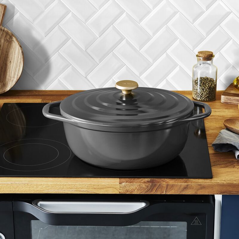 Air oval gryde, 5,7 liter, 30 cm, grå