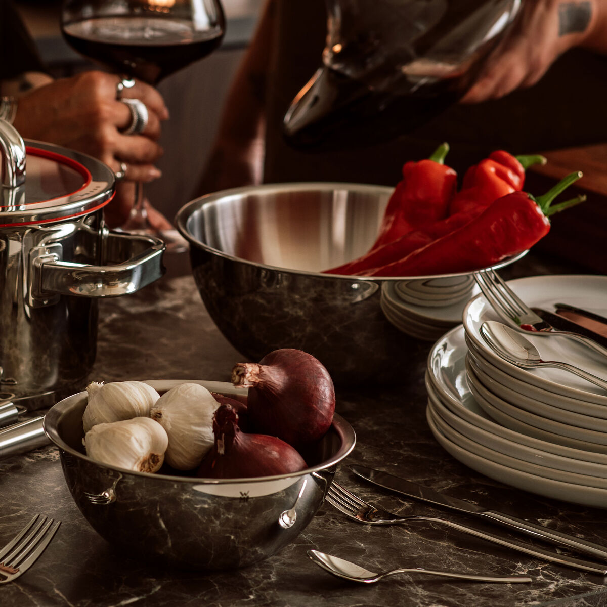 Rostfritt skålar 4-del GOURMET