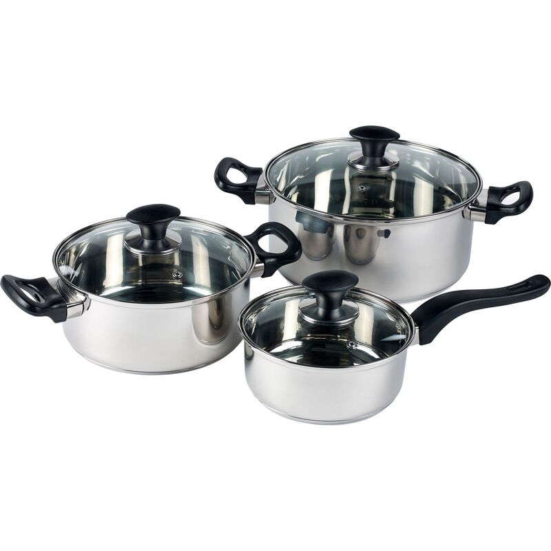 Grydesæt 6 dele, rustfrit stål