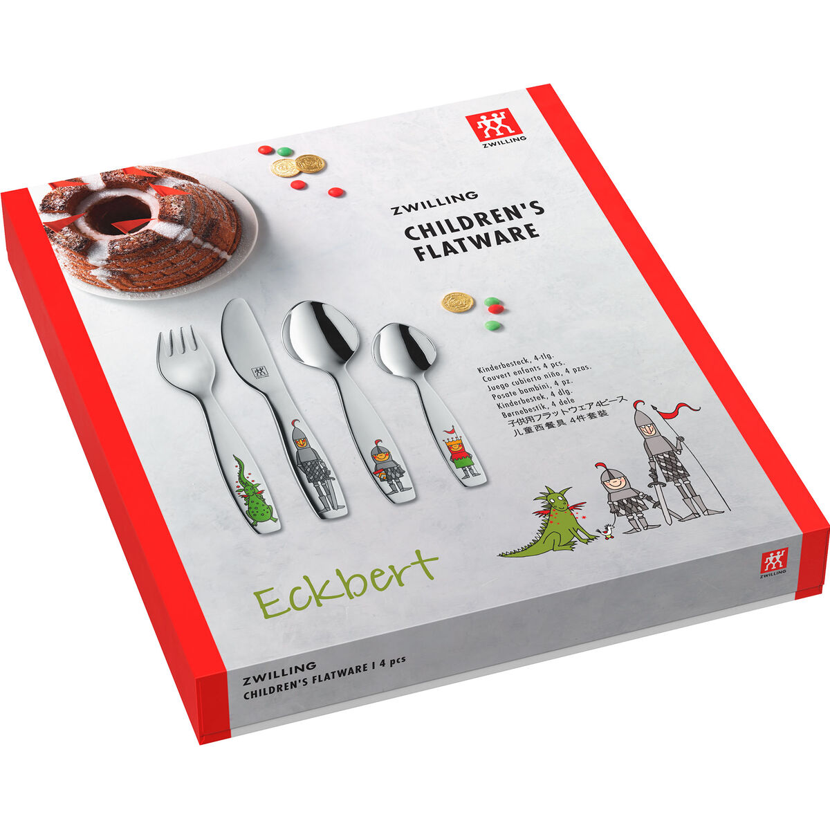 Riddaren Eckbert barnbestick 4 delar, rostfritt stål