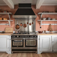 MAS126G2ENET Heritage gasspis med dubbelugn, 120 cm, mattsvart
