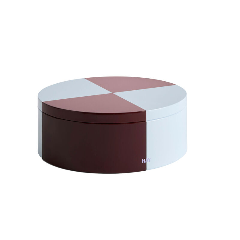 HAY Oppbevaringsboks rund, burgundy/isblå
