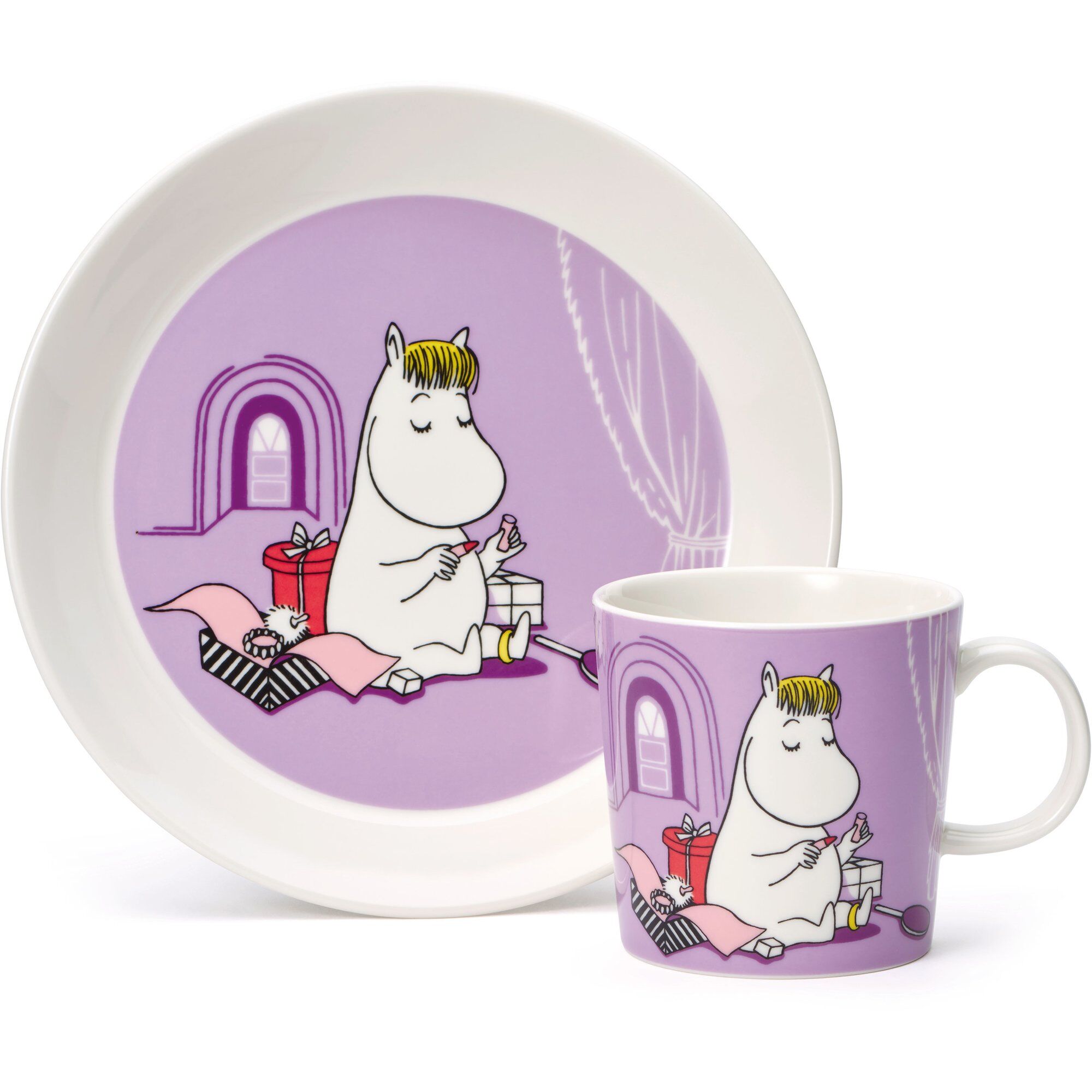 Moomin Arabia Barneservise Mummi Snorkfrøken lilla