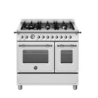 Bertazzoni HER96L2EXT Heritage gasskomfyr 90 cm med dobbelovn og 6 brennere, rustfritt stål