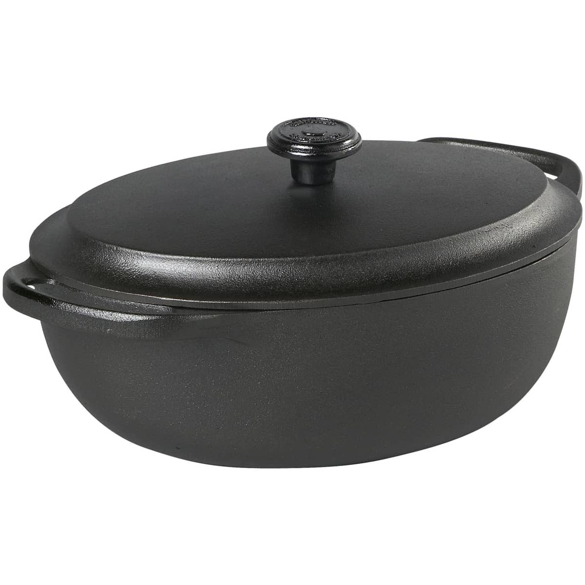 Oval Gryta 4 Liter Gjutjärn Järnlock