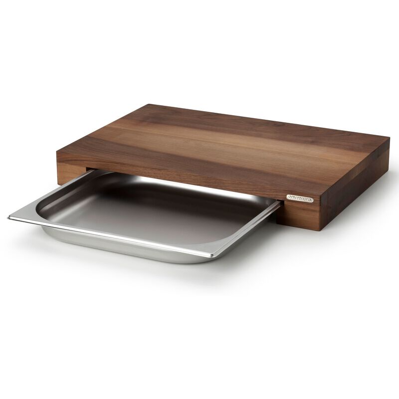 Skärbräda i valnöt med utdragbar låda 48 x 32,5 cm