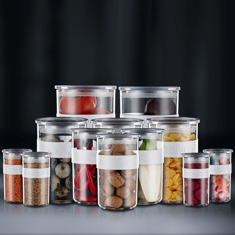 Presso förvaringsburkar 12 delar, vit