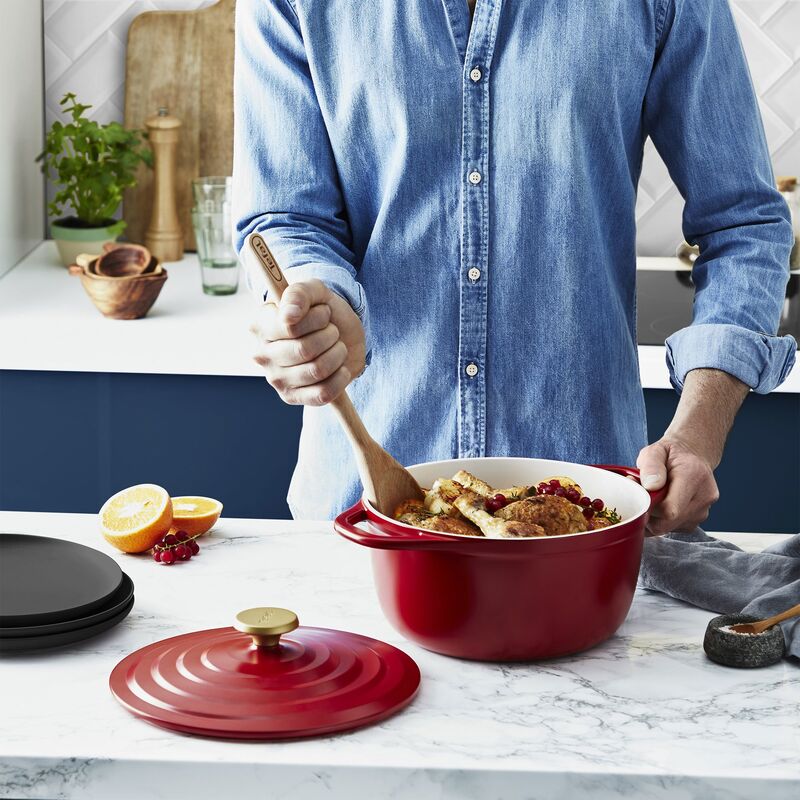 Air gryte, 4,7 liter, 24 cm, rød