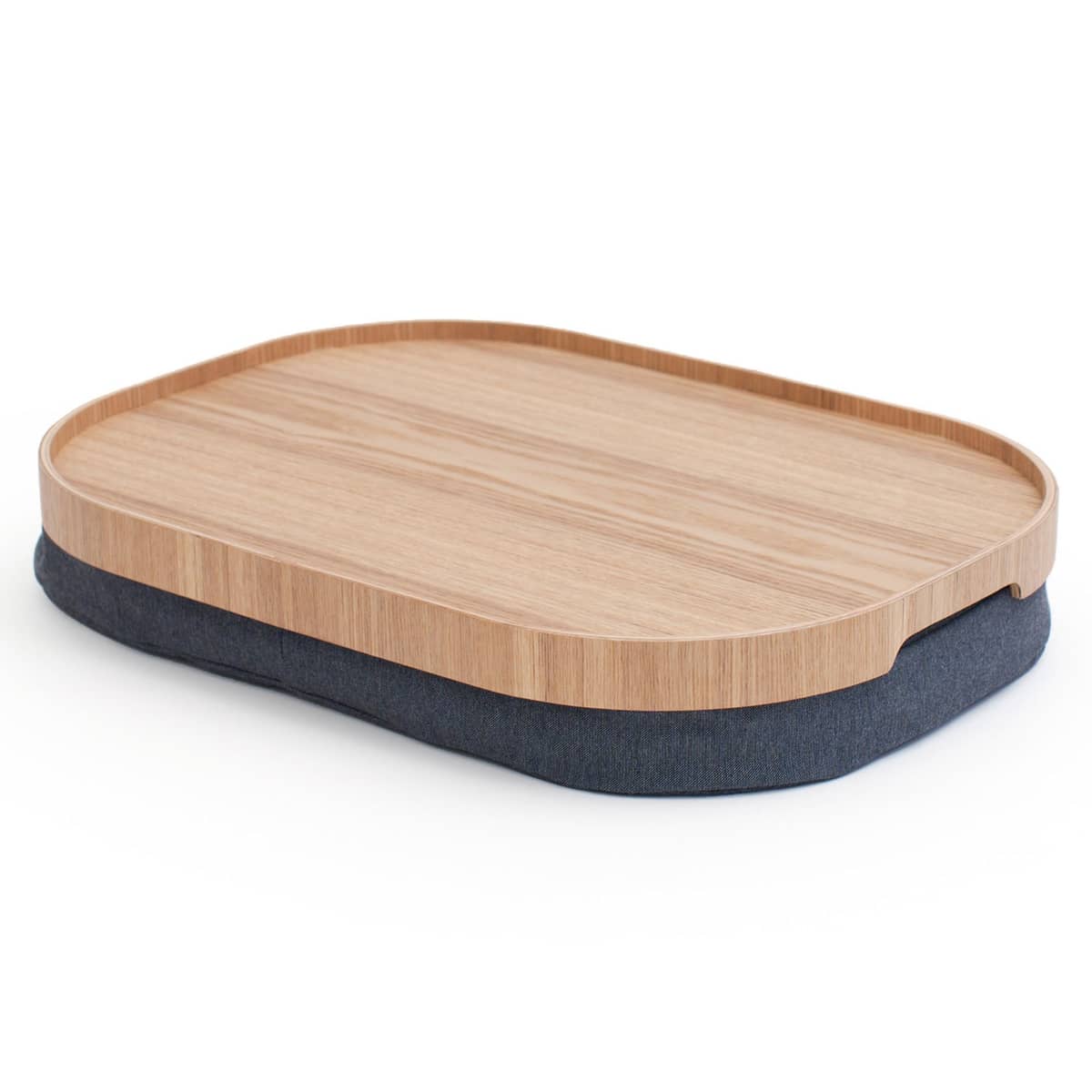 CurveLine Laptray knäbricka med anti-slip, large, pilträ