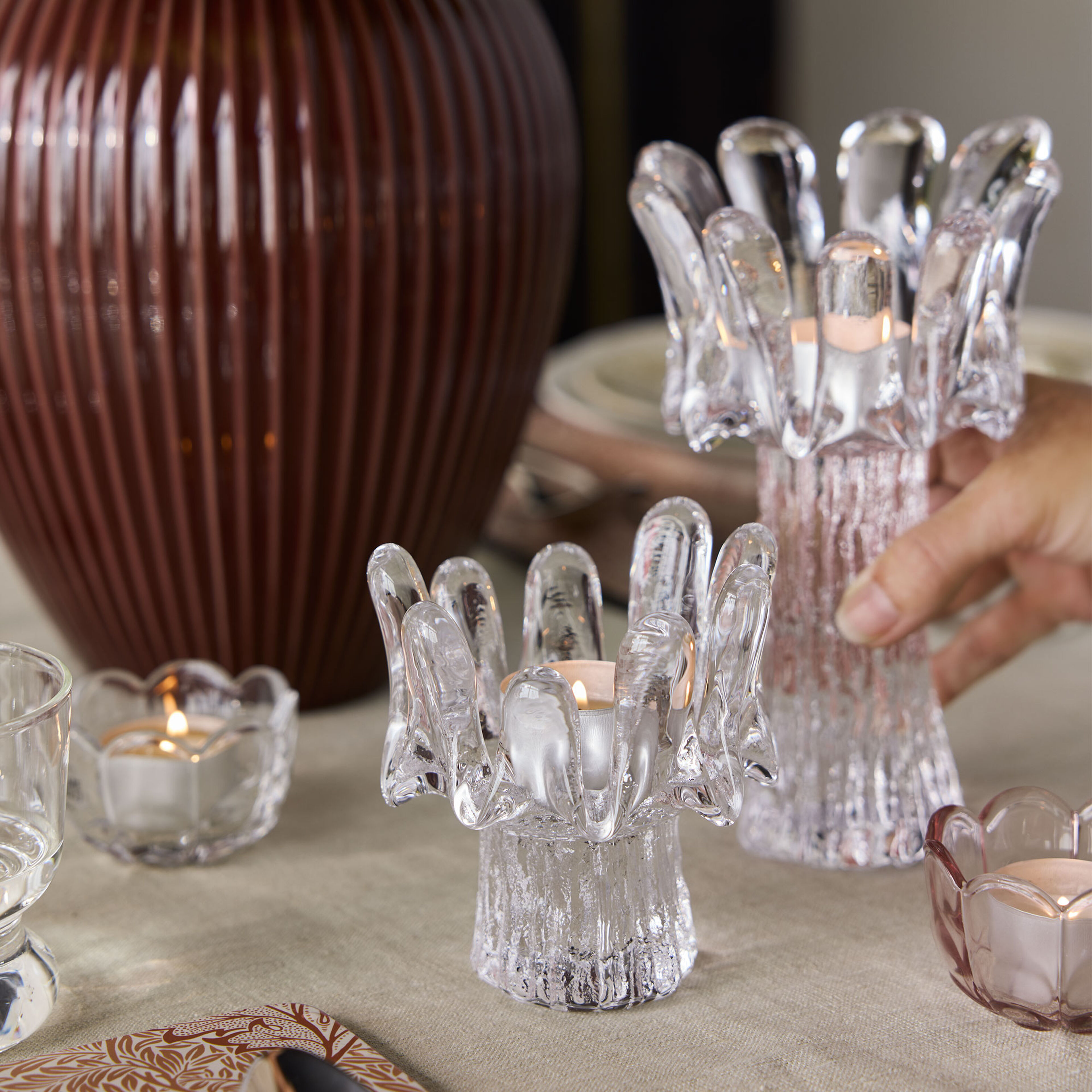 Kosta Boda Sunflower kynttilälyhty 180 mm, kirkas