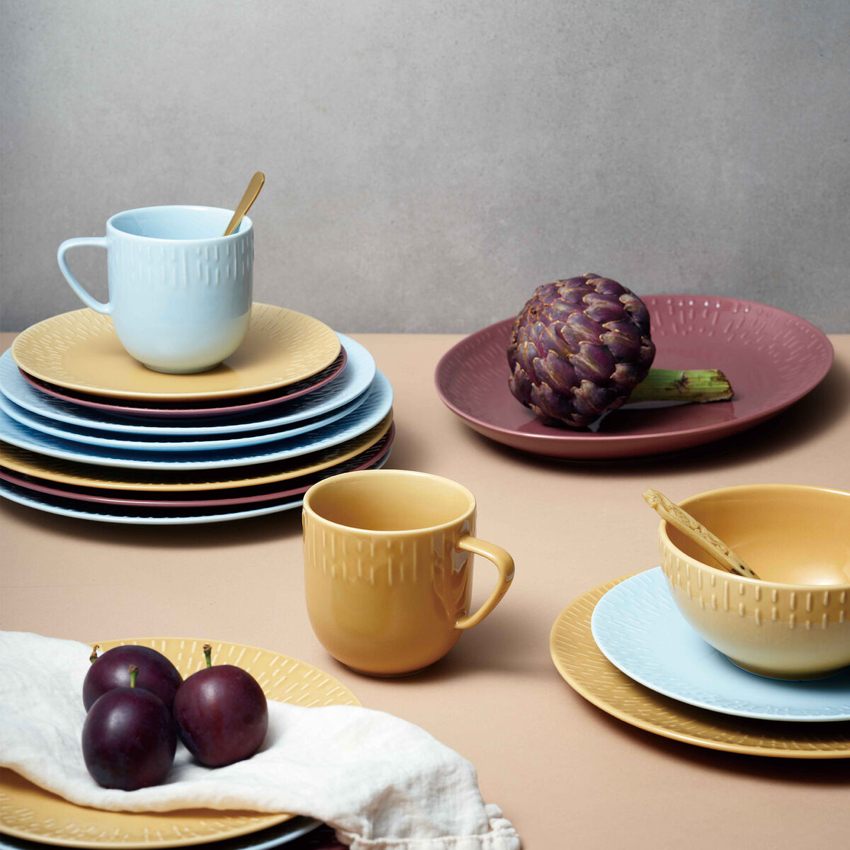 Confetti desserttallerken 21 cm, aqua